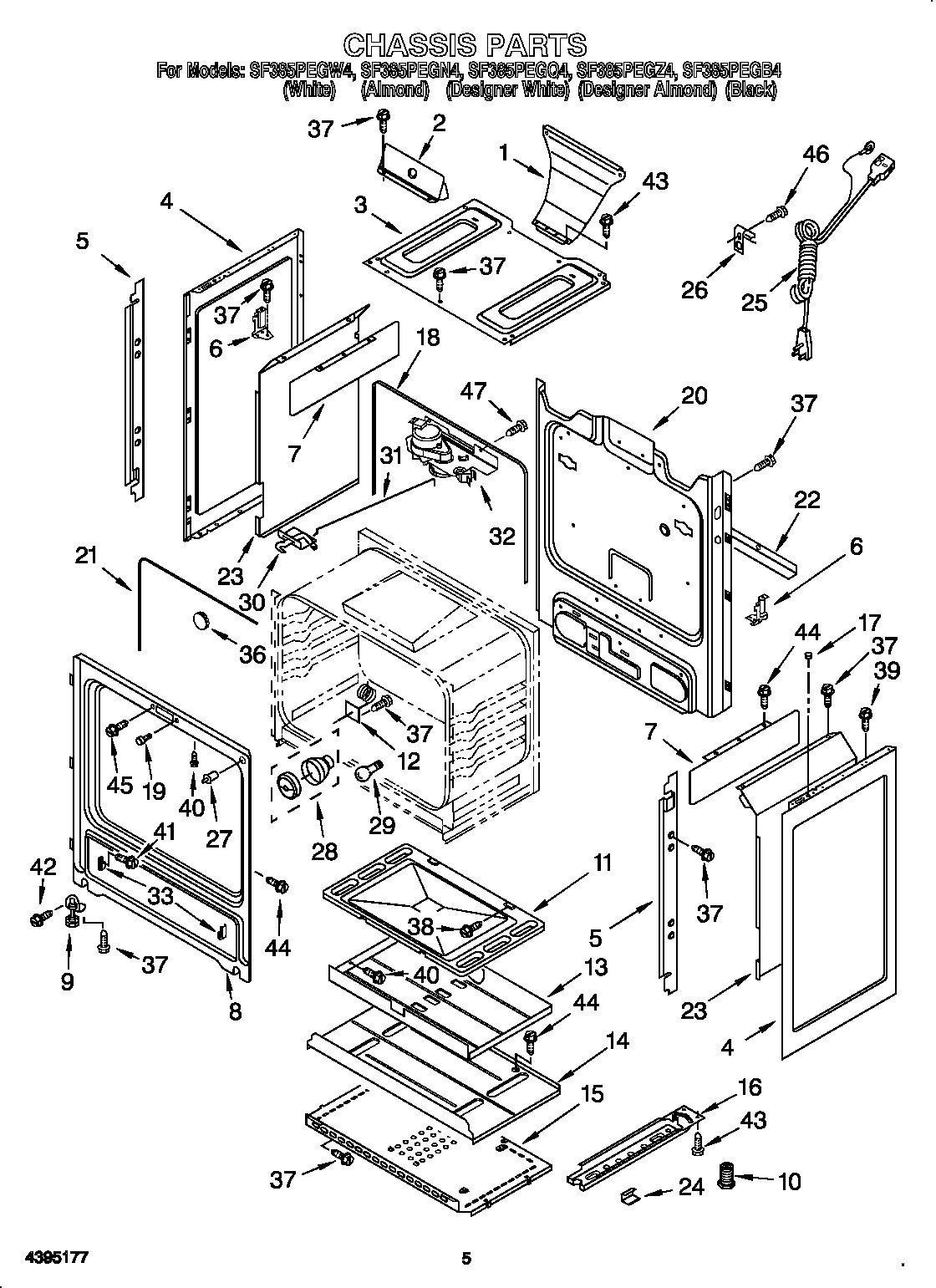 Whirlpool SF385PEGQ4 chassis diagram
