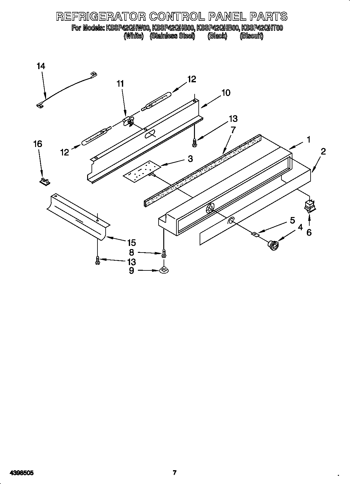 KitchenAid KSSP42QHS00 refrigerator control panel diagram