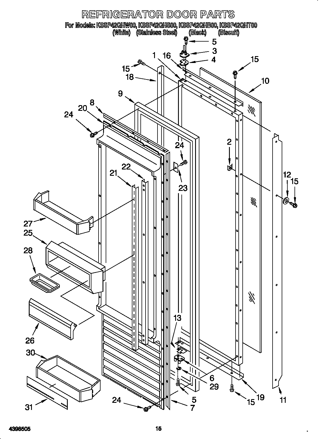 KitchenAid KSSP42QHS00 refrigerator door diagram