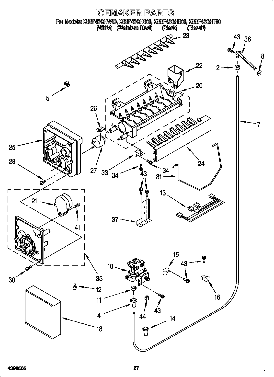 KitchenAid KSSP42QHS00 ice maker diagram
