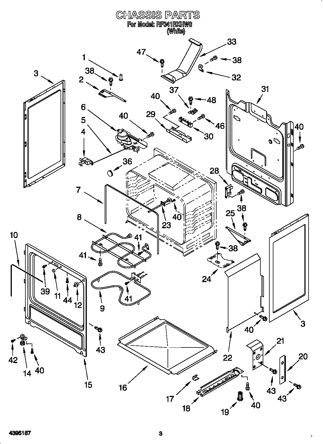 Whirlpool RF341BXHW0 chassis diagram