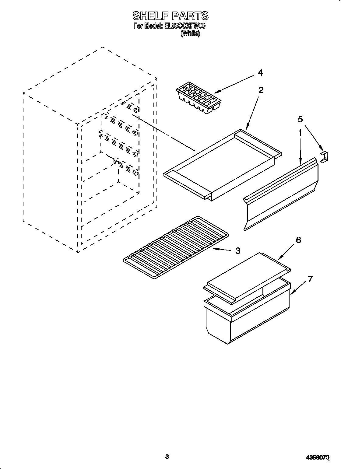 Whirlpool EL05CCXFW00 shelf diagram