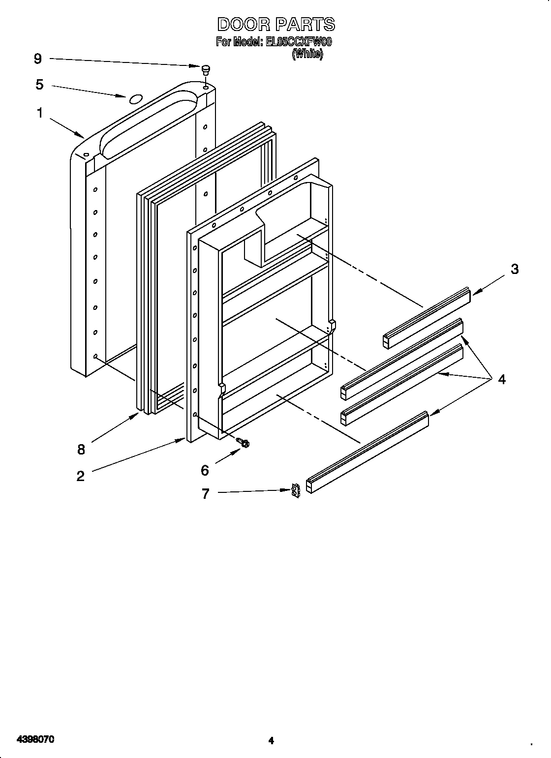 Whirlpool EL05CCXFW00 door diagram