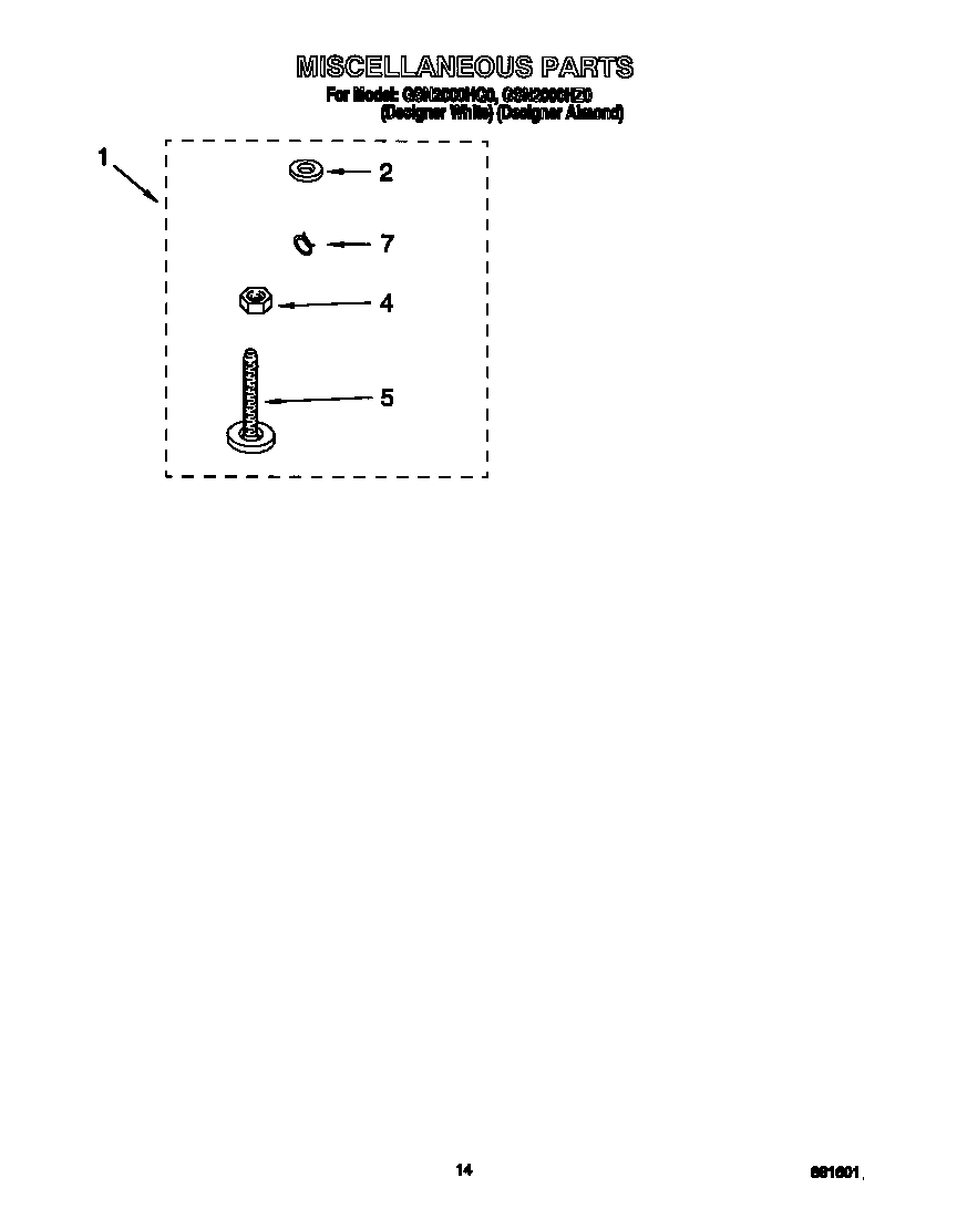 Whirlpool GSN2000HQ0 miscellaneous diagram