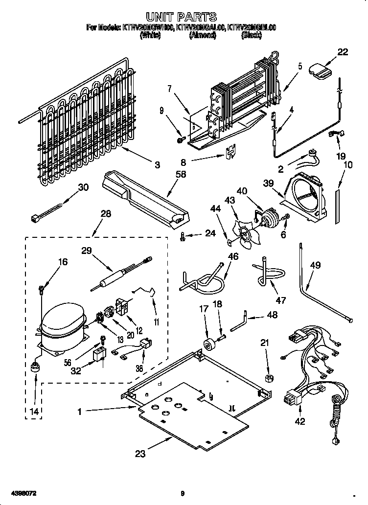 KitchenAid KTRV20MGWH00 unit diagram