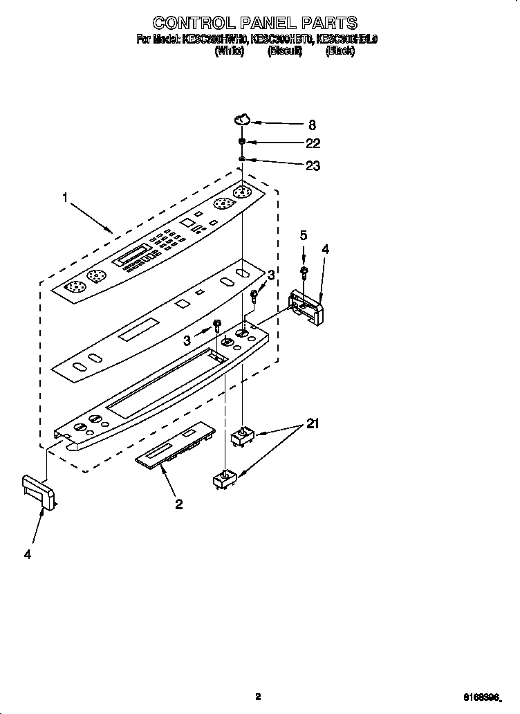 KitchenAid KESC300HBT0 control panel diagram
