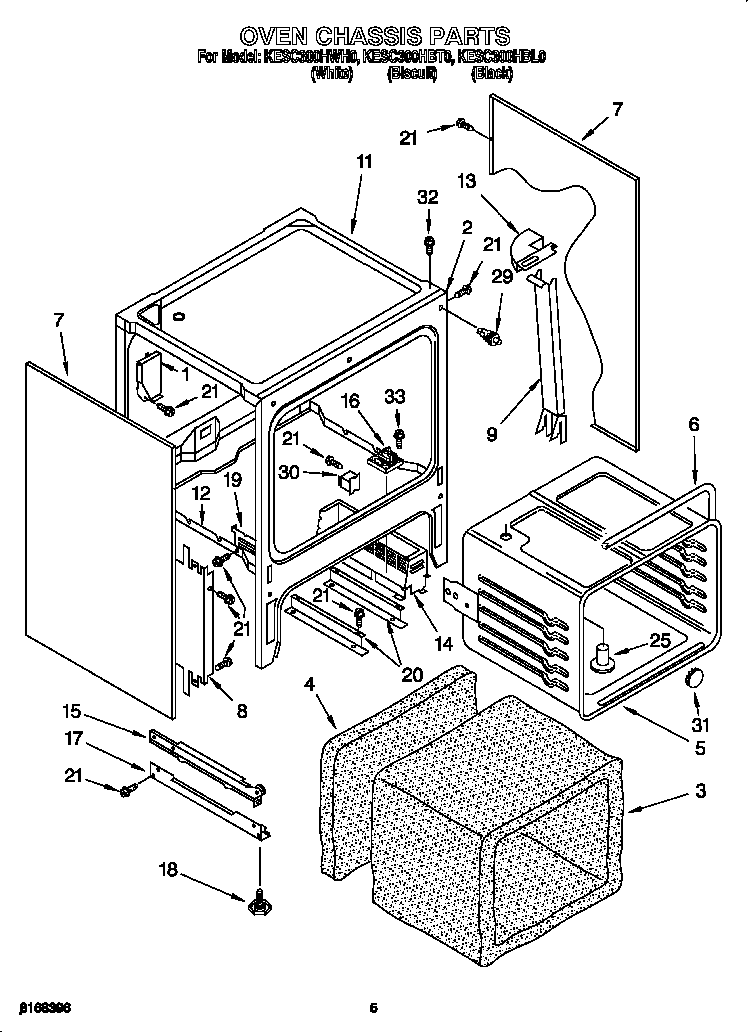 KitchenAid KESC300HBT0 oven chassis diagram