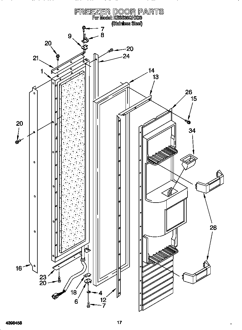 KitchenAid KSSS36QHX00 freezer door diagram