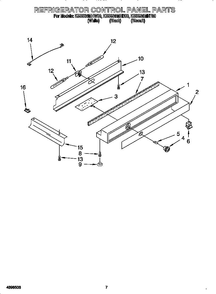 KitchenAid KSSS36MHB00 refrigerator control panel diagram