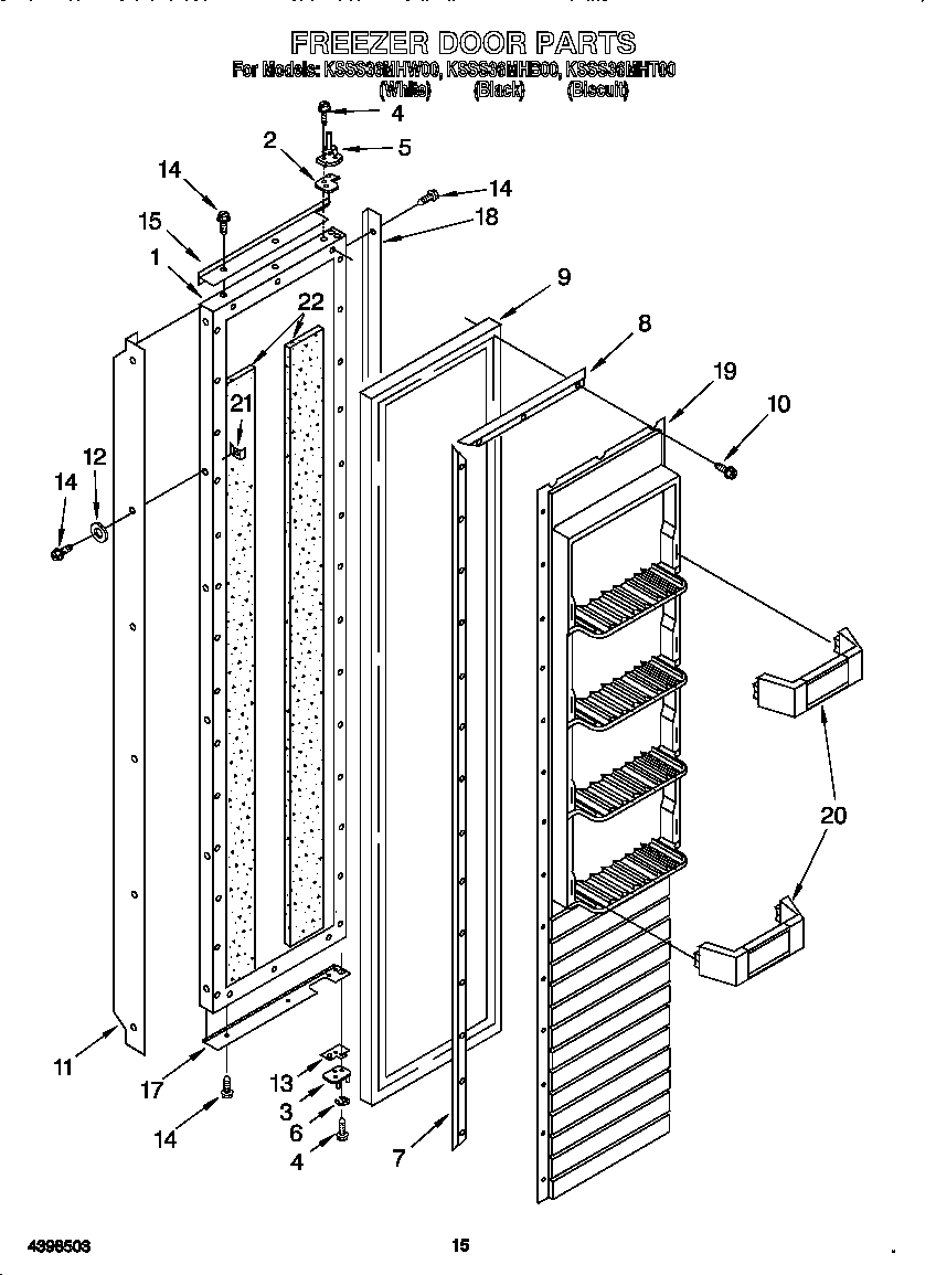 KitchenAid KSSS36MHB00 freezer door diagram