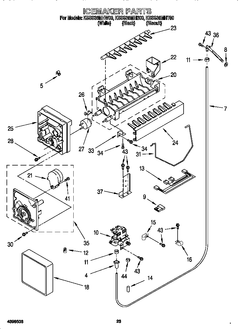 KitchenAid KSSS36MHB00 ice maker diagram