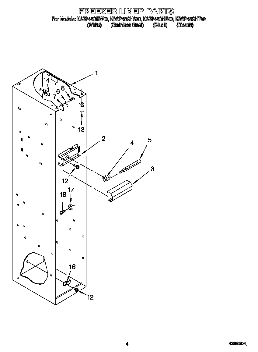 KitchenAid KSSP48QHW00 freezer liner diagram