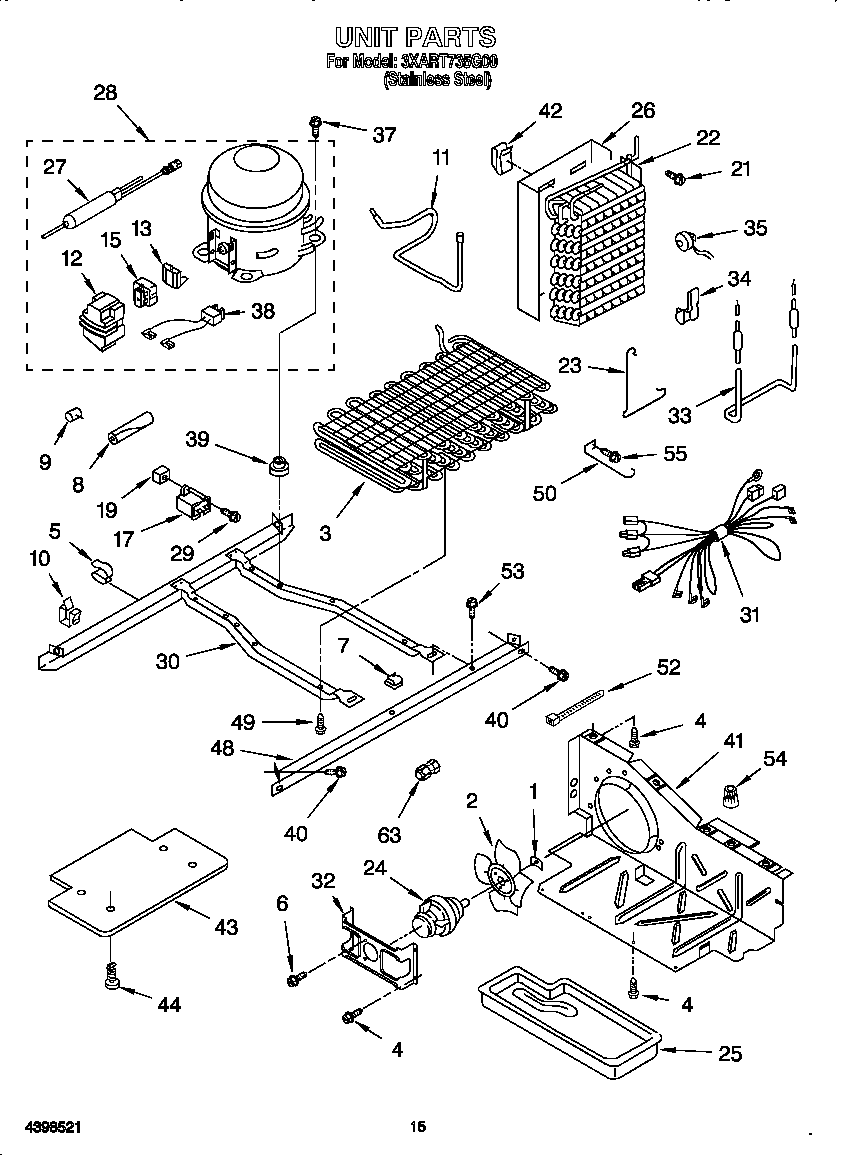 Whirlpool 3XART735G00 unit diagram