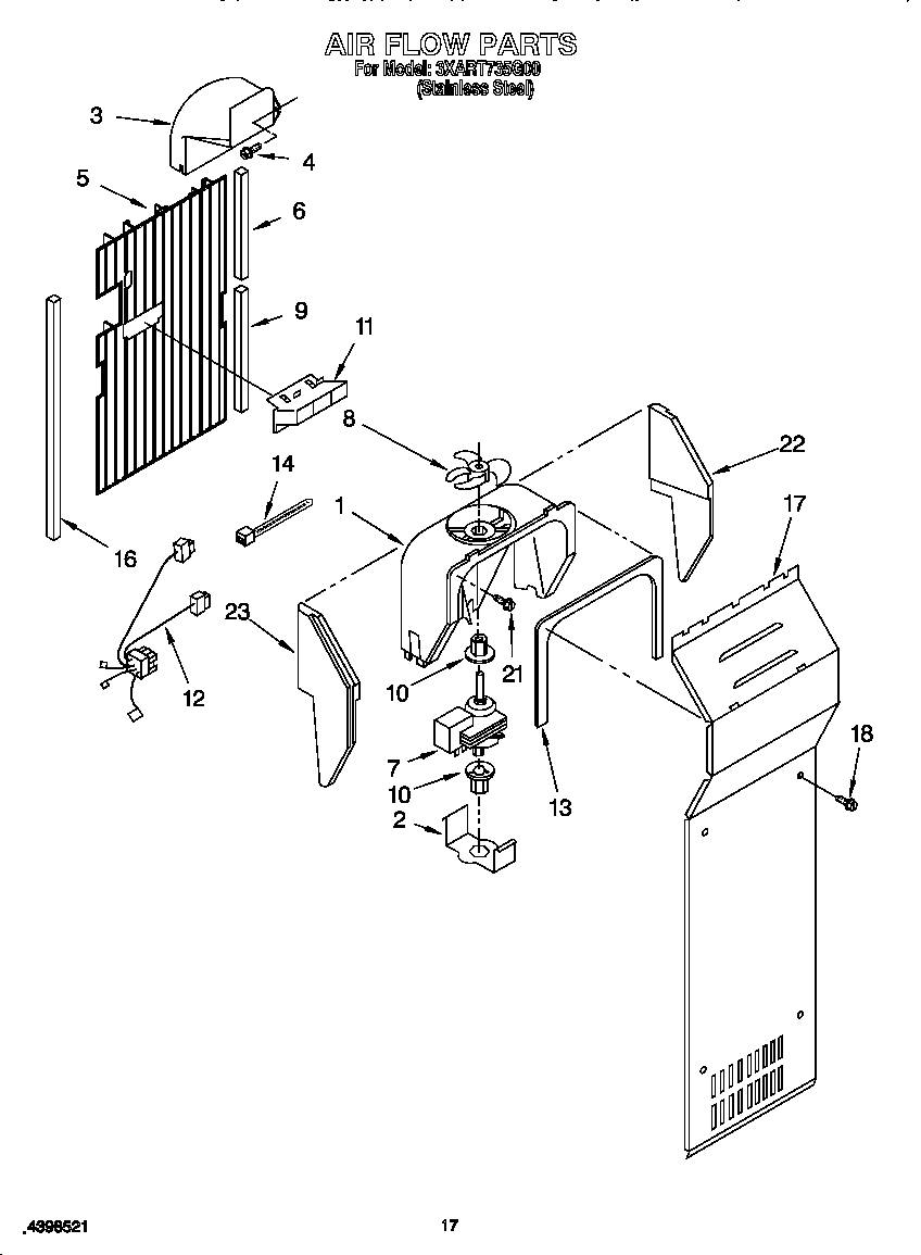Whirlpool 3XART735G00 air flow diagram