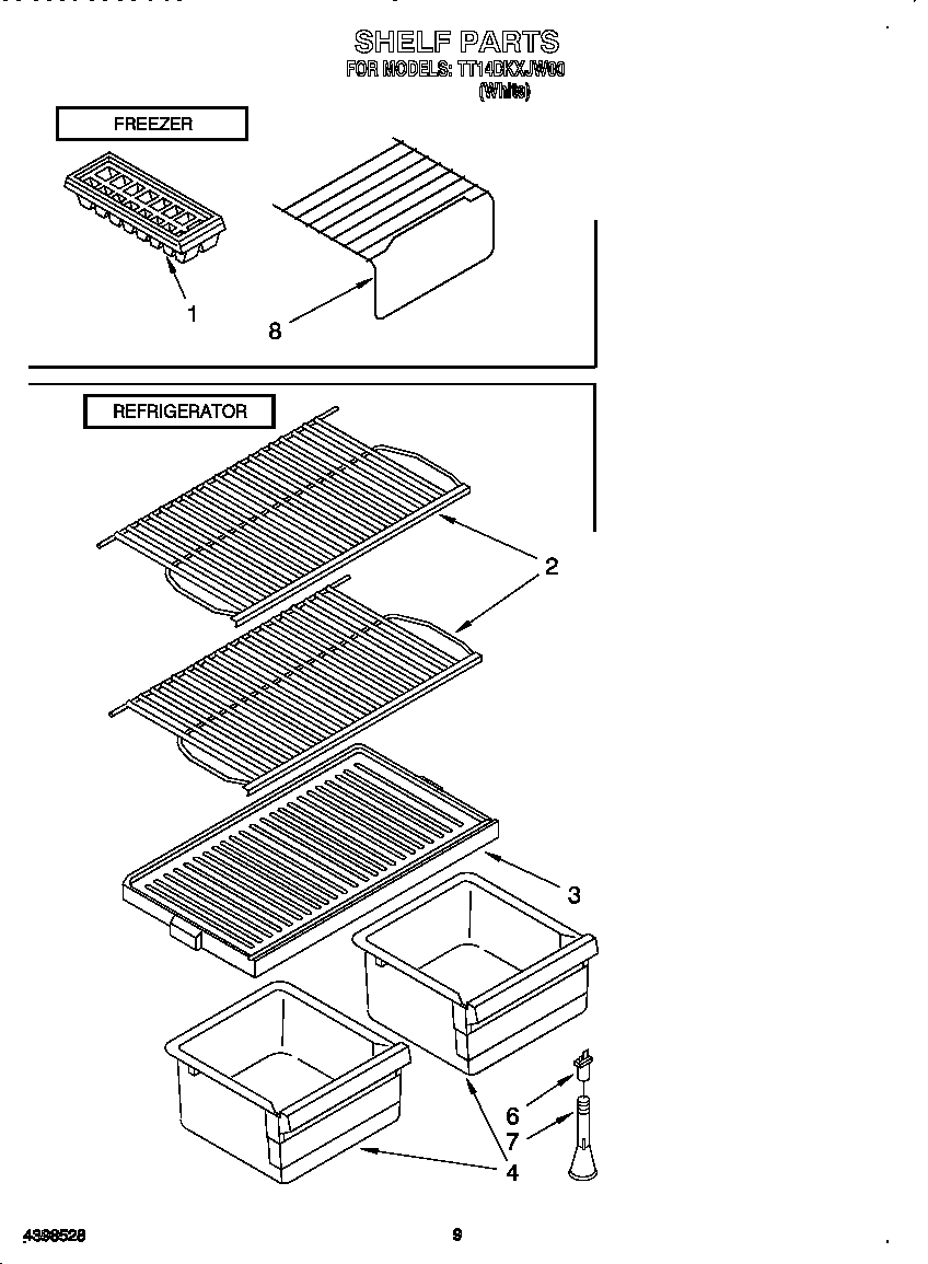 Estate TT14DKXJW00 shelf diagram