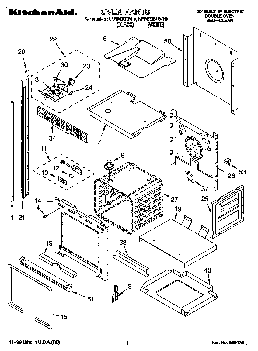 KitchenAid KEBI206DWH8 oven diagram
