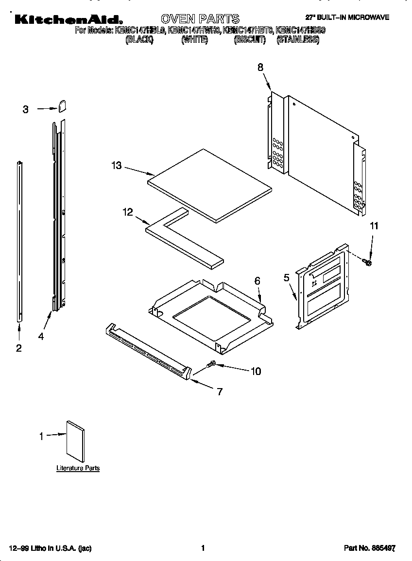 KitchenAid KBMC147HSS0 oven diagram