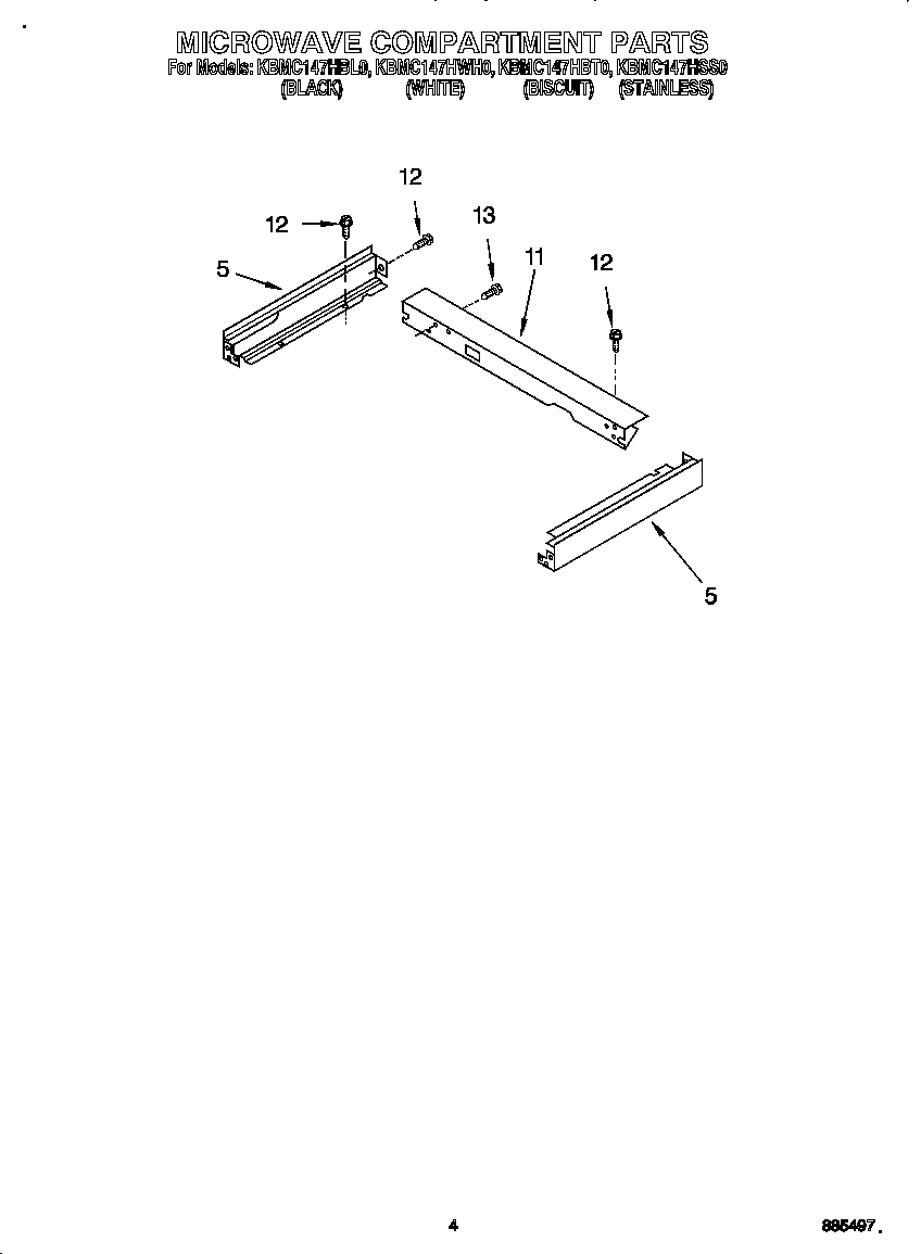 KitchenAid KBMC147HSS0 microwave compartment diagram