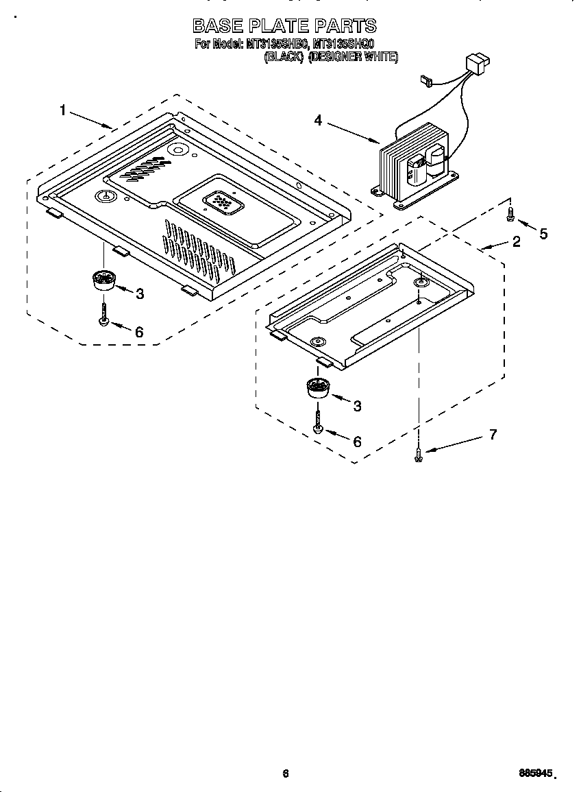 Whirlpool MT3135SHQ0 base plate diagram