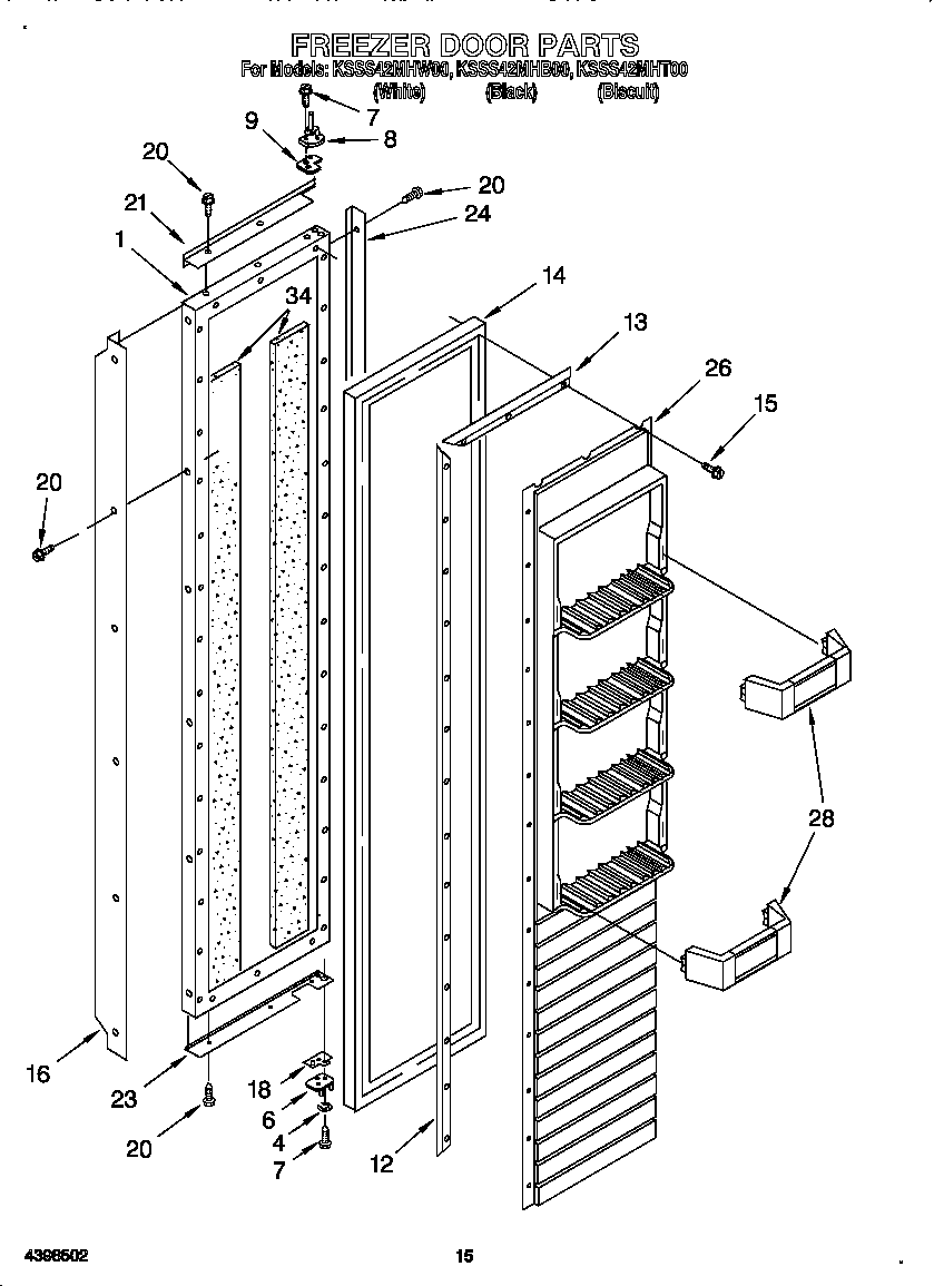 KitchenAid KSSS42MHW00 freezer door diagram