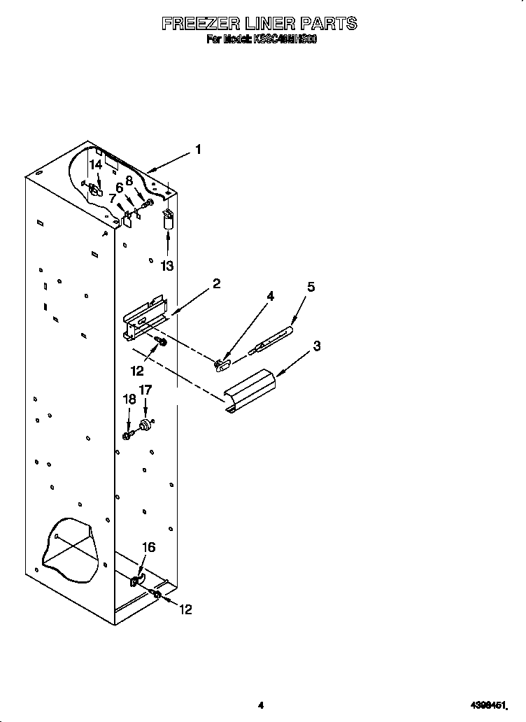 KitchenAid KSSC48MHS00 freezer liner diagram