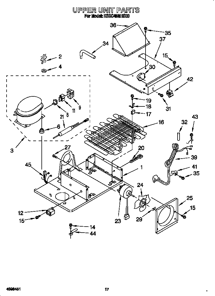 KitchenAid KSSC48MHS00 upper unit diagram