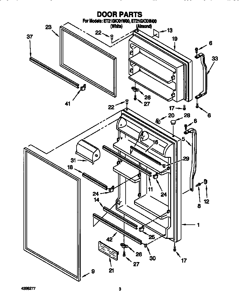 Whirlpool ET21GKXHW00 door diagram