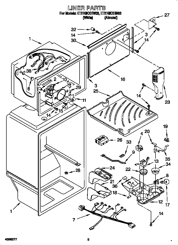 Whirlpool ET21GKXHW00 liner diagram
