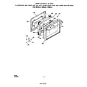 Roper 1053B1A full glass upper oven and lower broiler door diagram