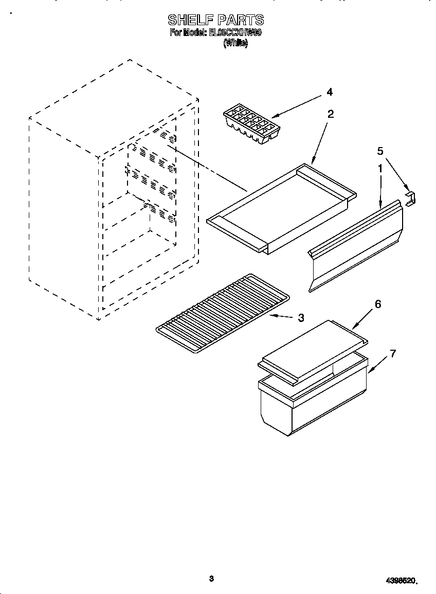 Whirlpool EL05CCXHW00 shelf diagram