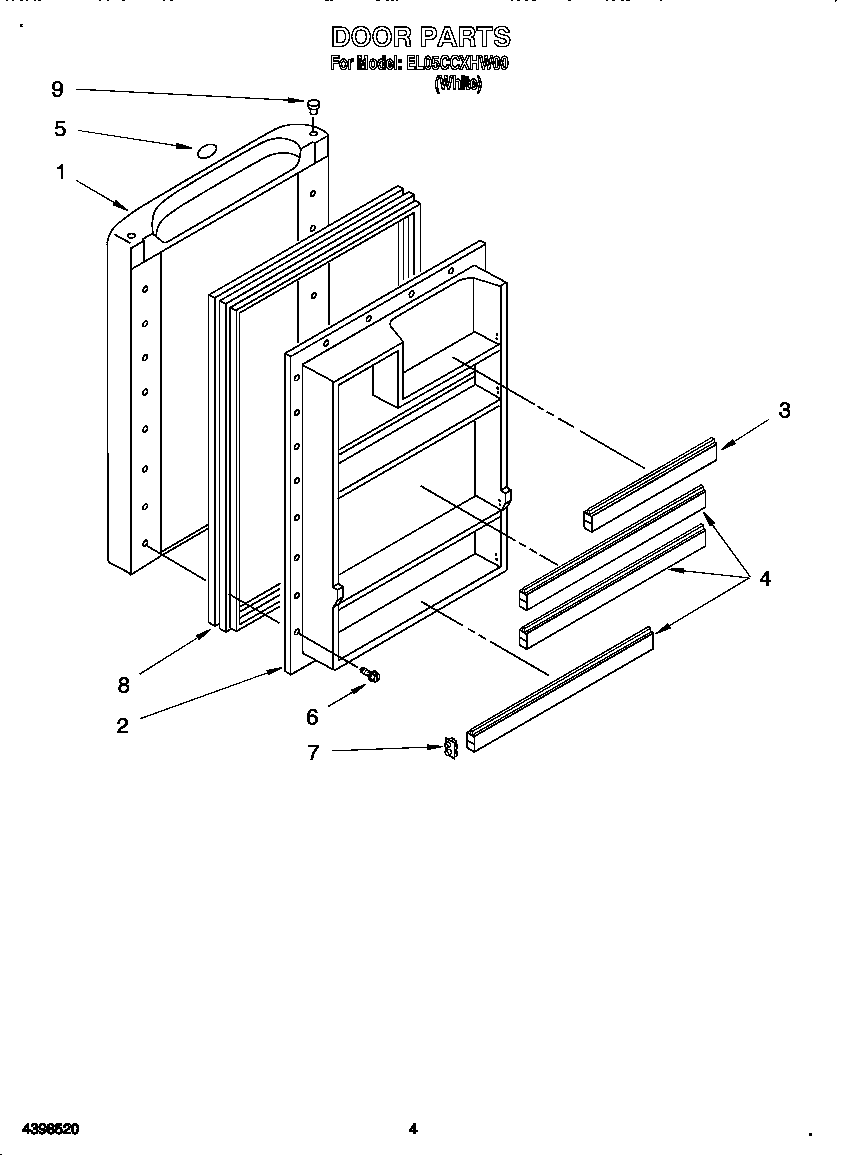Whirlpool EL05CCXHW00 door diagram