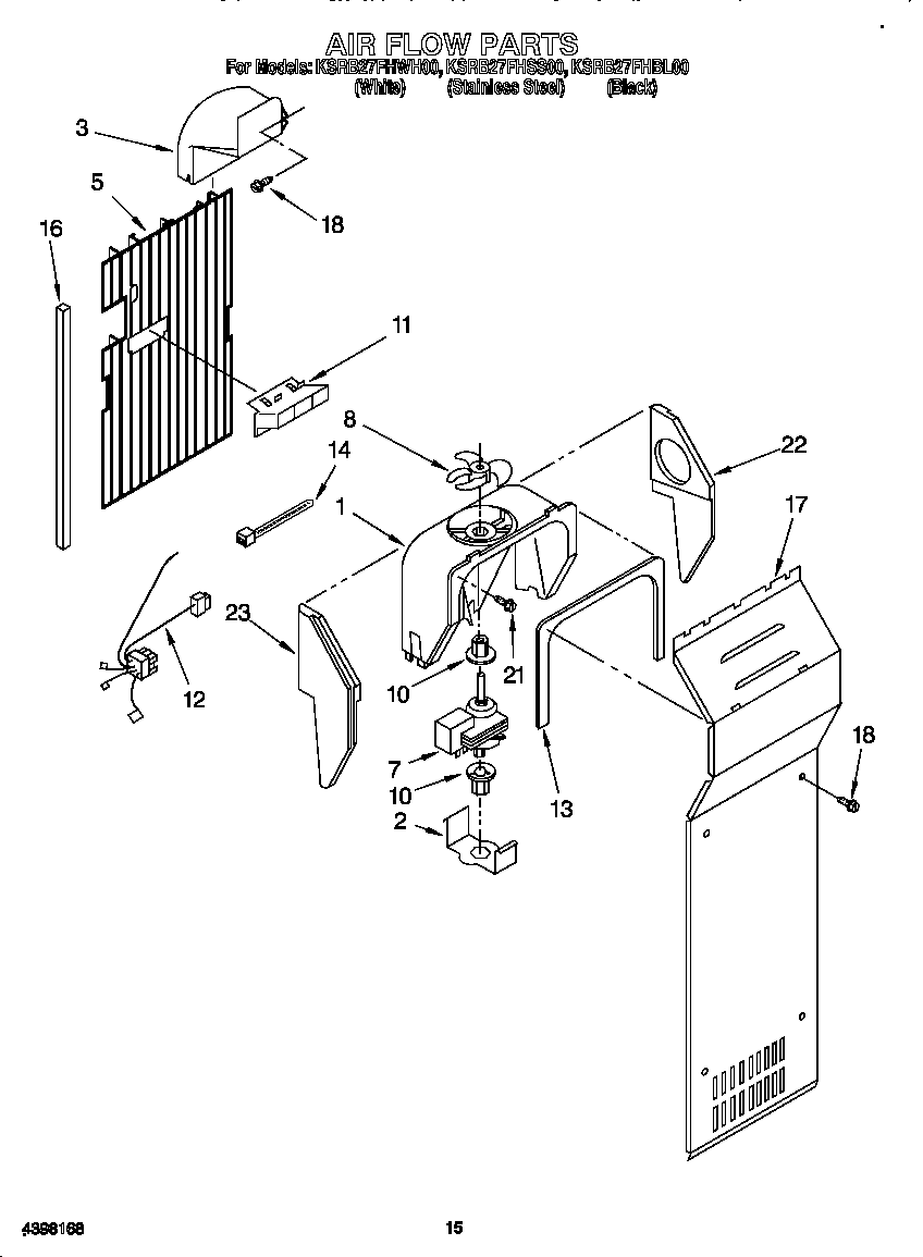 KitchenAid KSRB27FHBL00 air flow diagram
