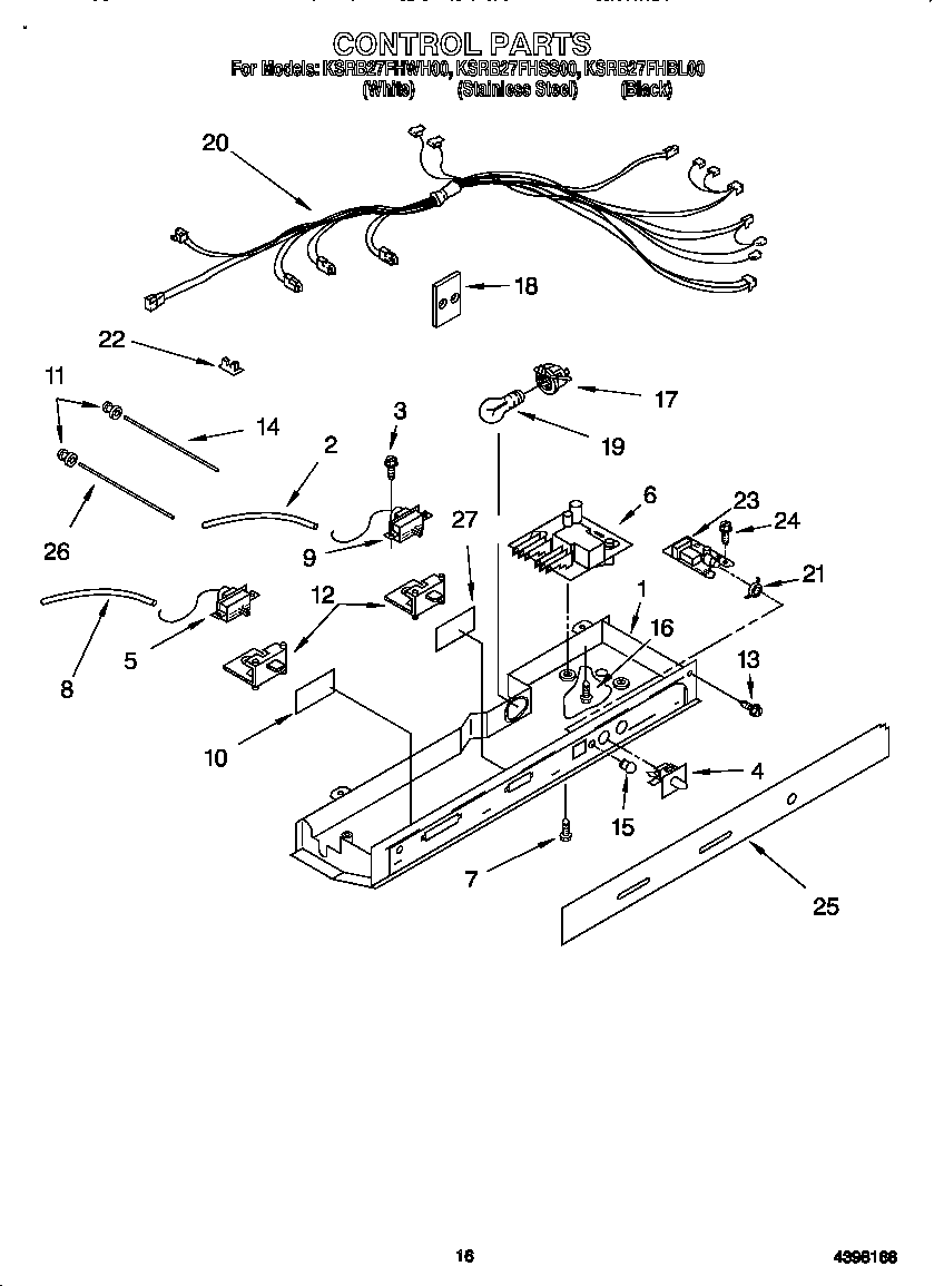 KitchenAid KSRB27FHBL00 control diagram