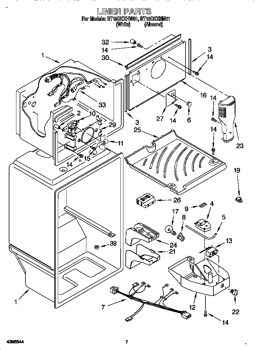 Roper RT18DKXHN01 liner diagram