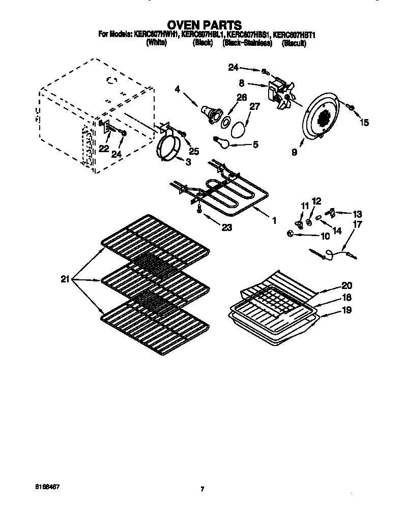 KitchenAid KERC607HBS1 oven diagram