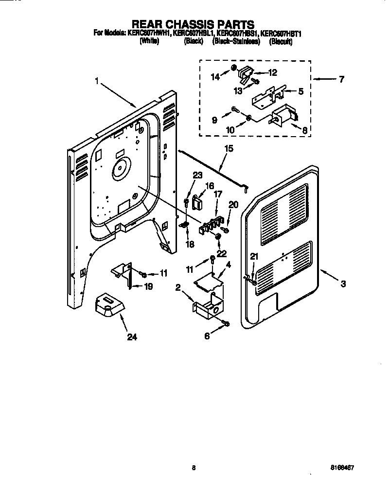 KitchenAid KERC607HBS1 rear chassis diagram