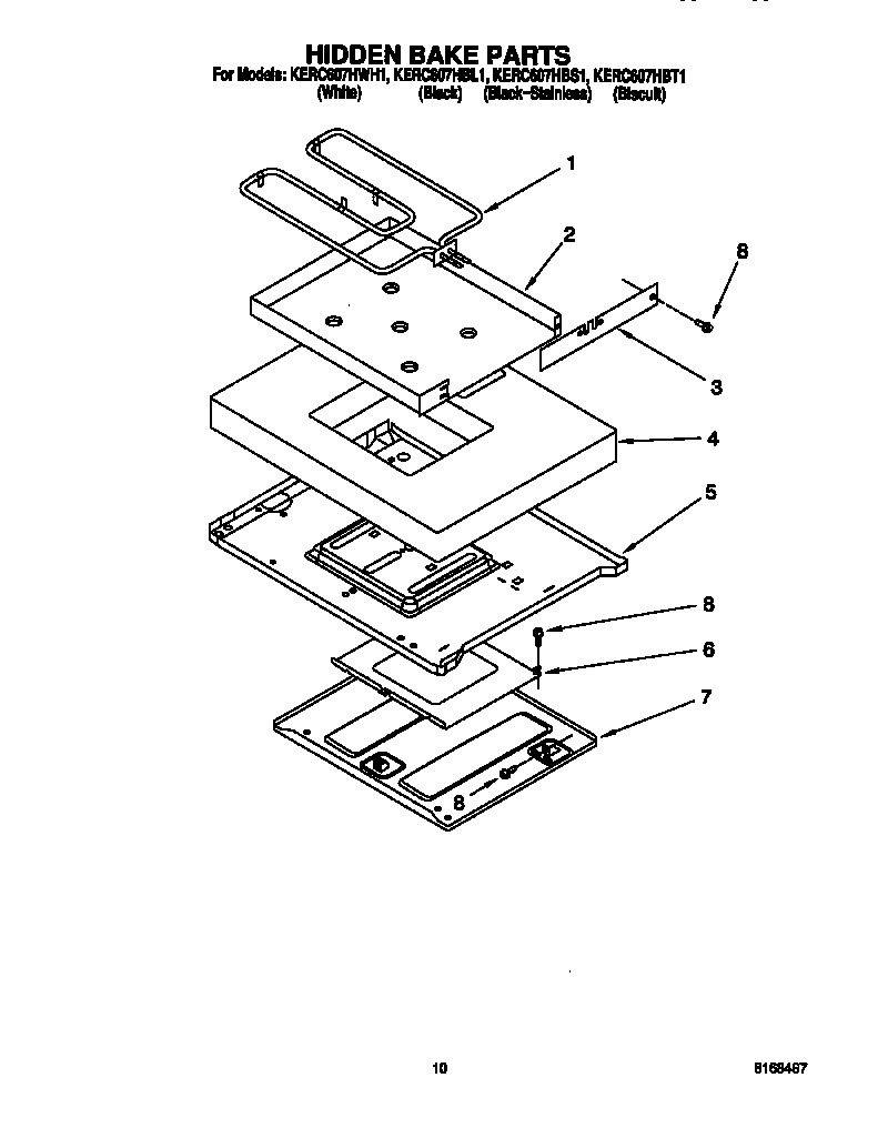KitchenAid KERC607HBS1 hidden bake diagram