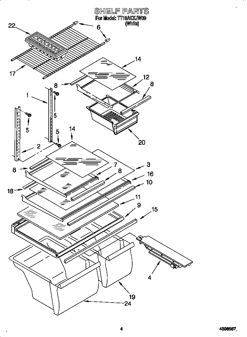 Estate TT18AKXJN00 shelf diagram