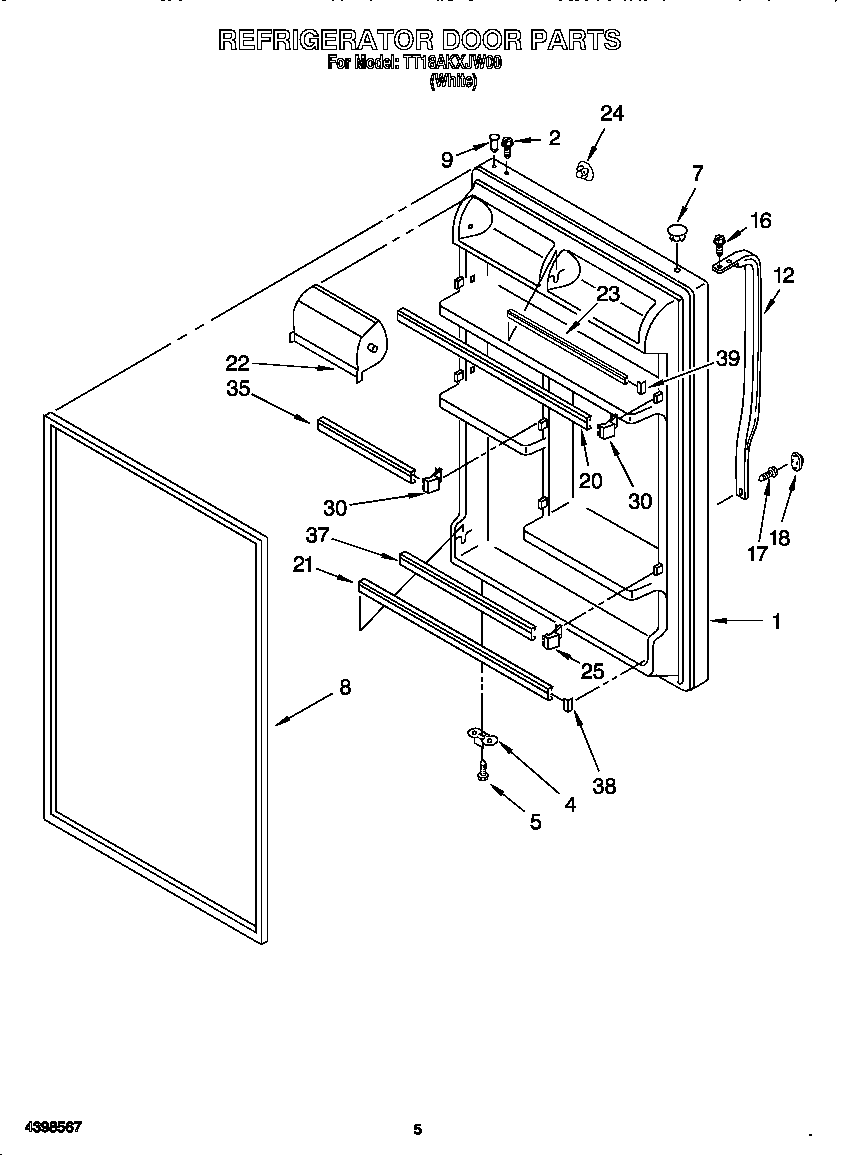 Estate TT18AKXJN00 refrigerator door diagram