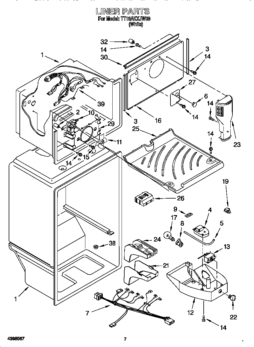 Estate TT18AKXJN00 liner diagram
