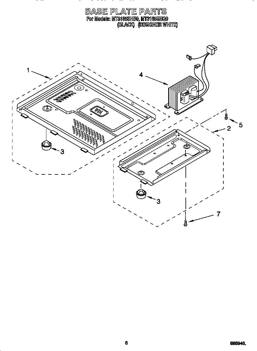 Whirlpool MT3185SHB0 base plate diagram