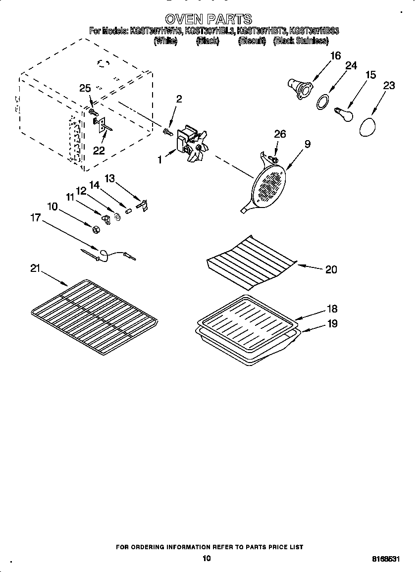 KitchenAid KGST307HBS3 oven diagram
