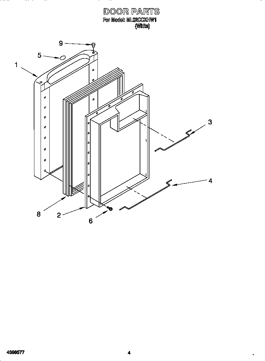 Whirlpool ML02CCXHW1 door diagram