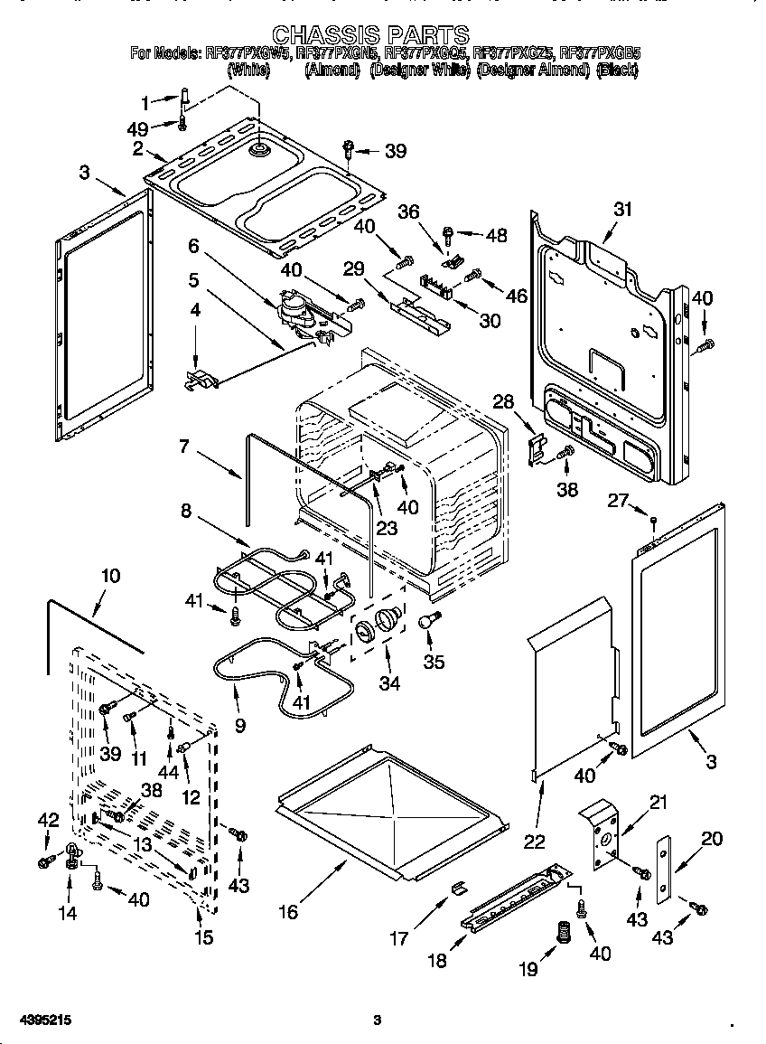 Whirlpool RF377PXGW5 chassis diagram