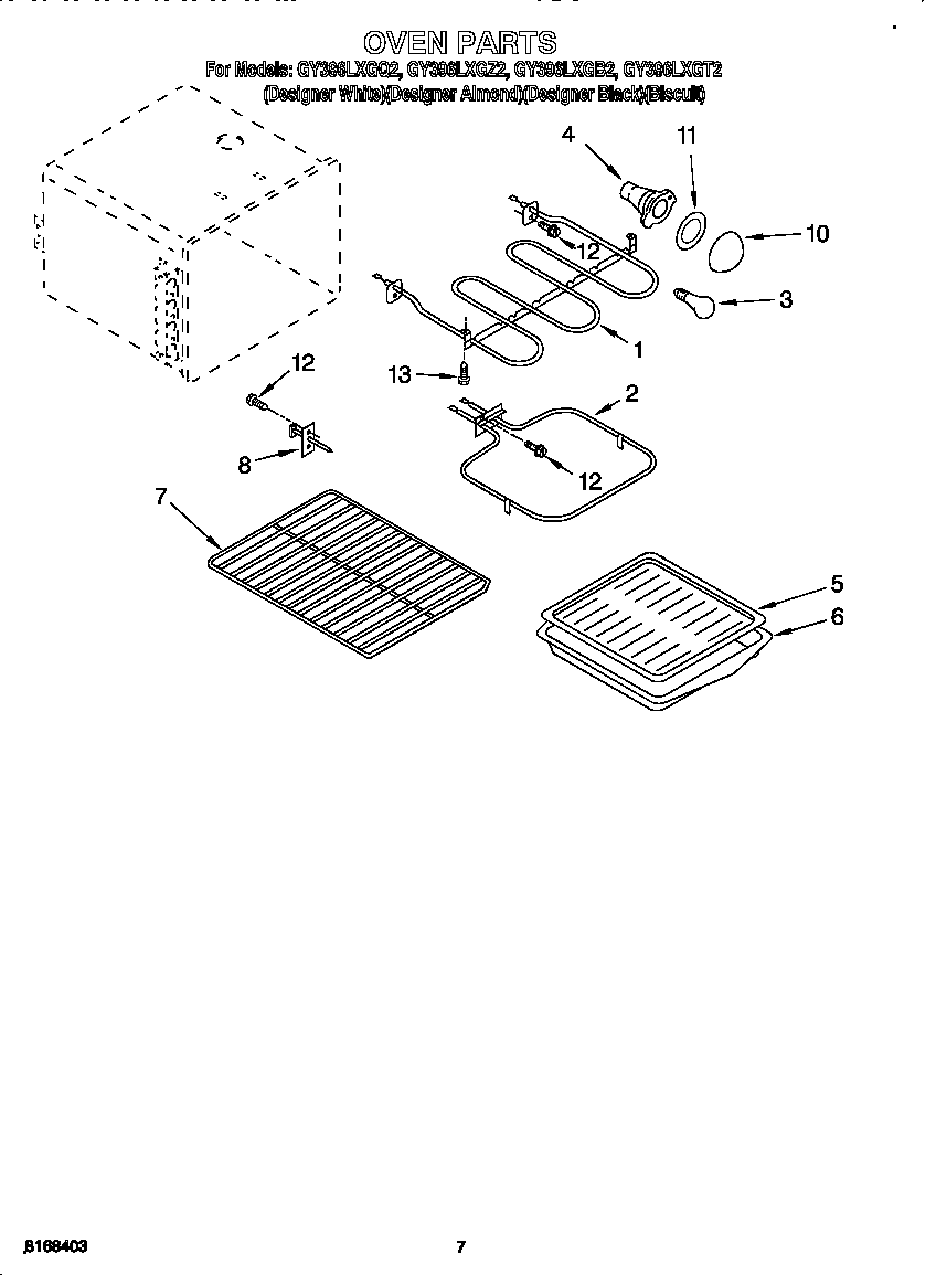 Whirlpool GY396LXGQ2 oven diagram
