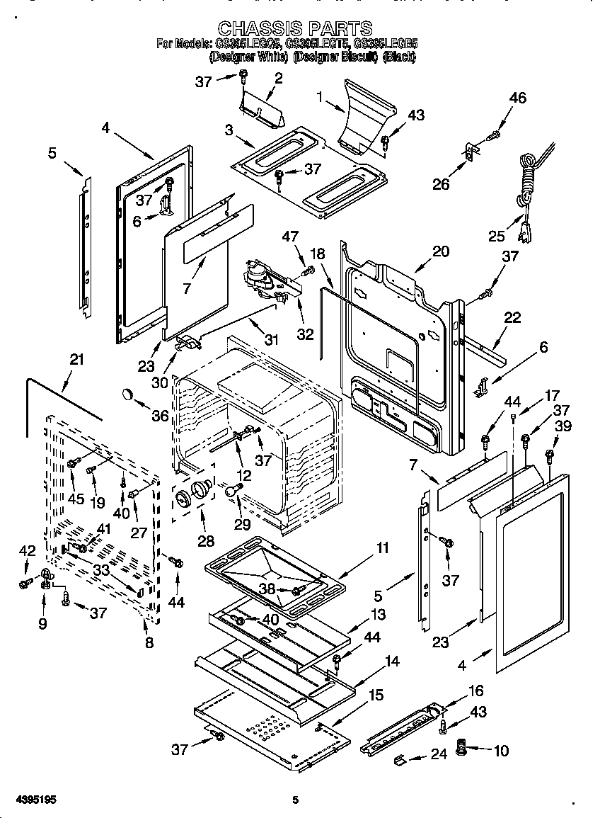 Whirlpool GS395LEGQ5 chassis diagram