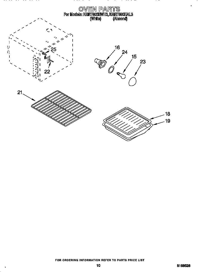 KitchenAid KGRT600HWH3 oven diagram