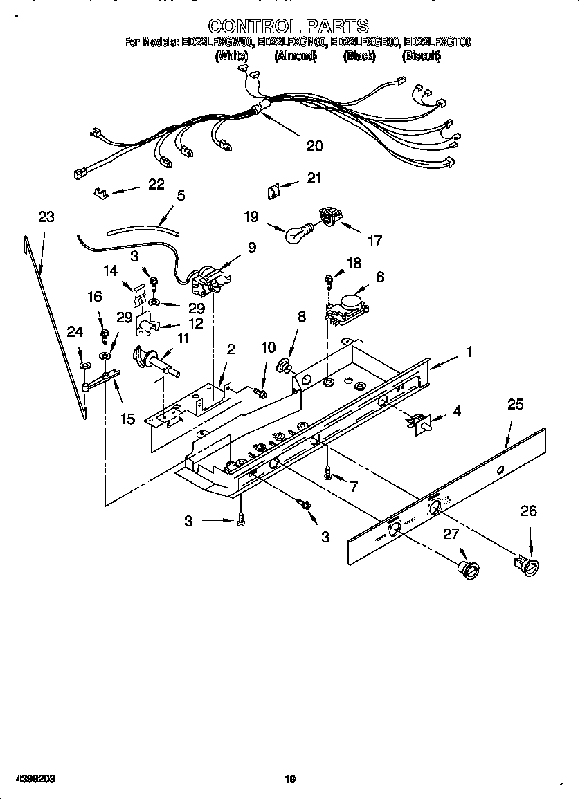 Whirlpool ED22LFXGW00 control diagram