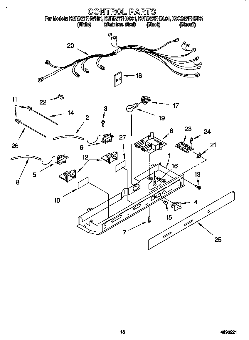 KitchenAid KSRB27FHBT01 control diagram