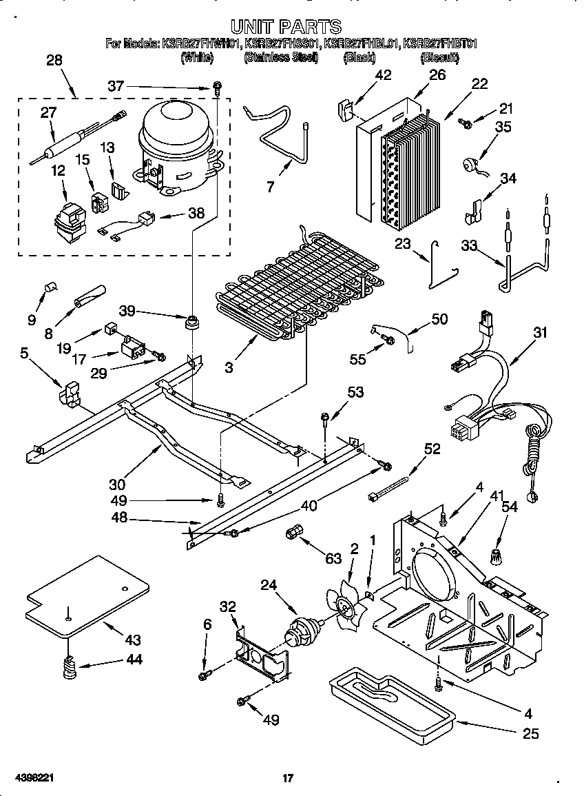 KitchenAid KSRB27FHBT01 unit diagram